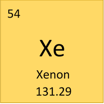 Xenon symbol. Element number 54 of the Periodic Table of the